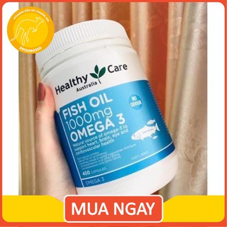 Dầu cá Fish Oil 1000mg Omega 3 Healthy Care, 400 viên - Mẫu mới