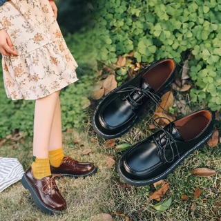 Giày Da trơn Vintage Nữ( Có ảnh thật )