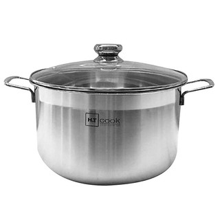 NỒI LUỘC GÀ INOX 430 BẾP TỪ 1 ĐÁY HT COOK 30CM NẮP KÍNH