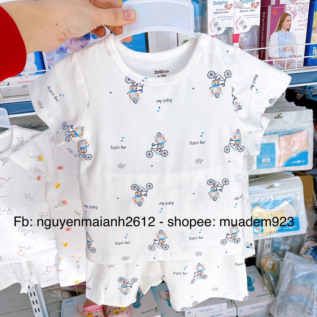 Bộ quần áo cộc tay cho bé hãng Zose kids