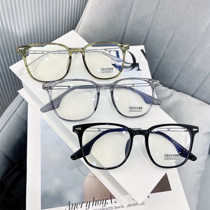 Mắt Kính Gọng Vuông Kim Loại TR90 Chống Ánh Sáng Xanh Thời Trang