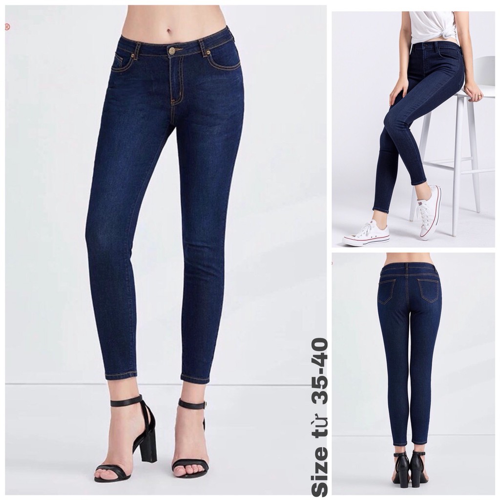 Quần jean nữ BIGSIZE co giãn lưng cao hàng công ty 3 màu size từ 65-80kg
