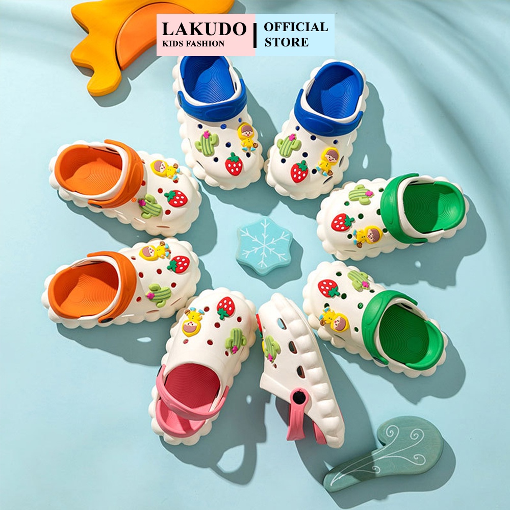 Dép cho bé LAKUDO sục cross 2 lớp cho bé trai bé gái siêu nhẹ mềm mại chống trơn trượt DQ04