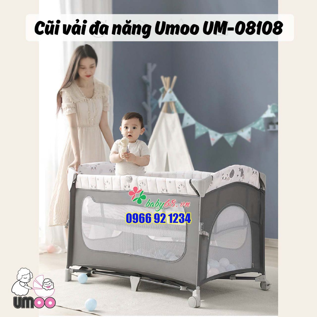 Nôi cũi vải gấp gọn đa năng Umoo hạ thành UM-08108