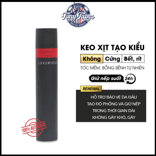 Gôm Xịt Tóc Nam &amp; Nữ Luxurious chính hãng 400ml - Ông trùm giữ nếp tóc | keo &amp; wax vuốt tóc chính hãng| november