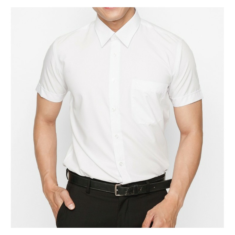 Áo Sơ Mi Ngắn Tay SlimFit Vĩnh Tiến Trắng