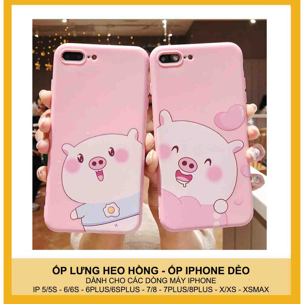 Ốp lưng iphone Heo hồng trơn - Ốp iphone 5/5s/6/6s/7/8/7plus/8plus/Xs/Xsmax/11/11promax B1-5