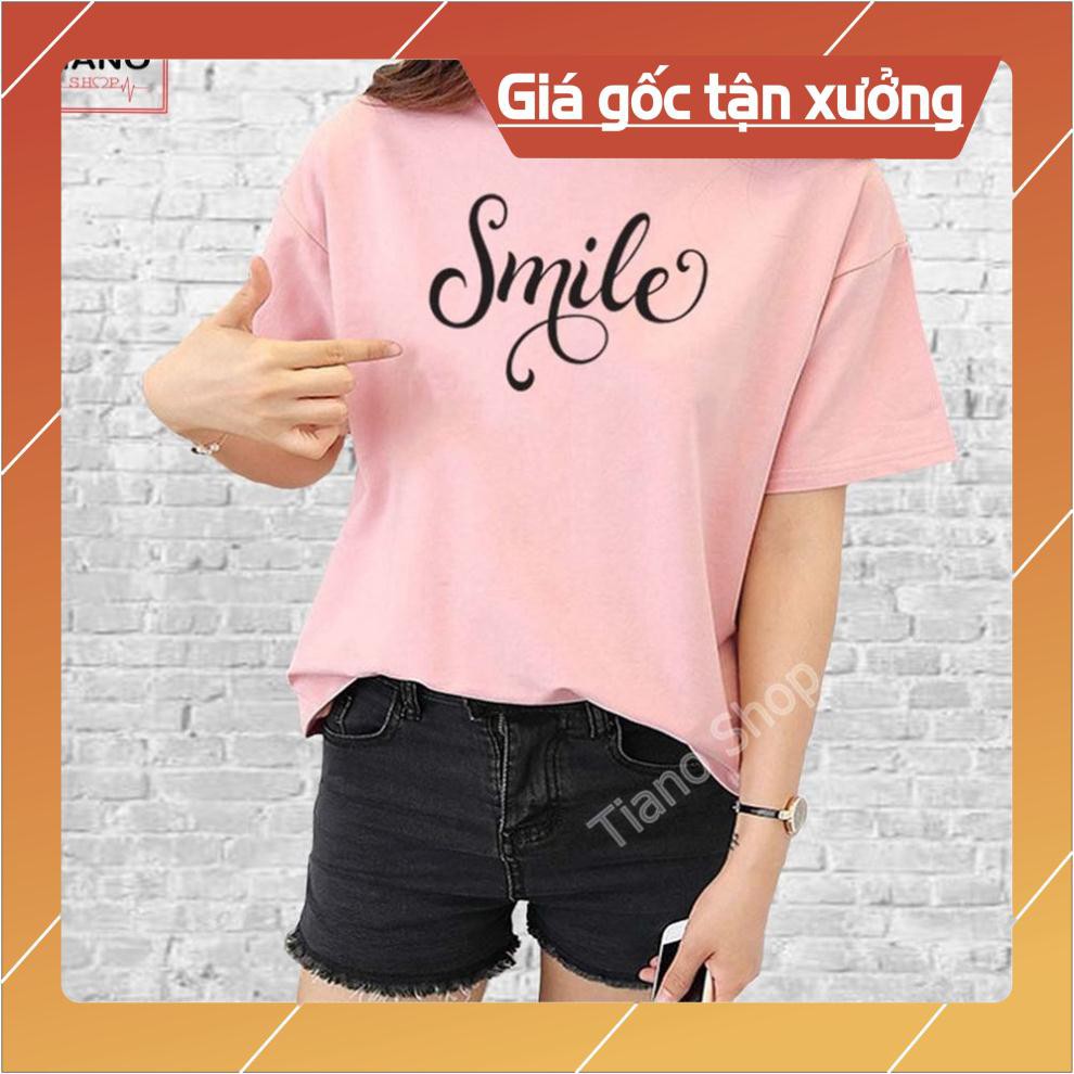 💖FREESHIP💖 12 Màu - Áo thun nữ in hình Smile form rộng hàn quốc MN35 - Tiano Shop