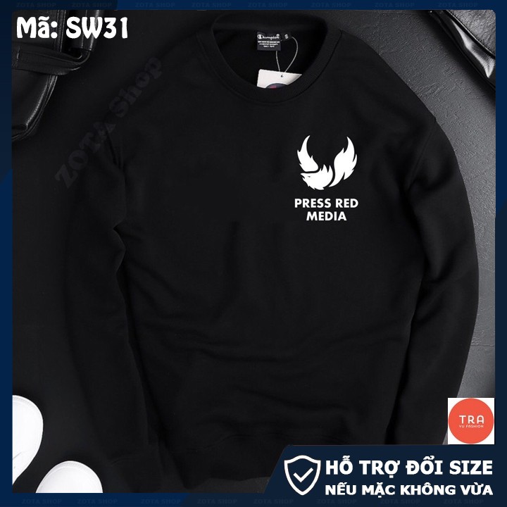 Áo thu đông nam dài tay nỉ poly Thái dày mịn in Press Dress SW31 | BigBuy360 - bigbuy360.vn