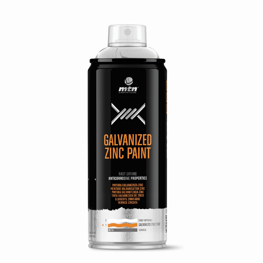 Sơn Xịt Mạ Kẽm - MONTANA PRO Galvanized Zinc Paint 400ml.