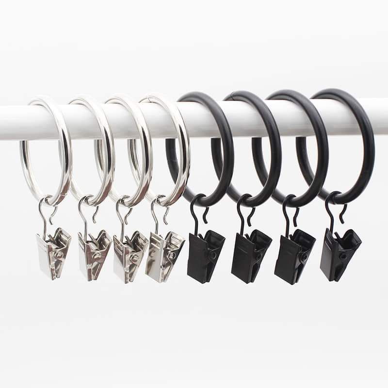 Set 5 móc kẹp màu bạc treo tranh vải rèm cửa, phụ kiện, vòng tròn lớn 5cm