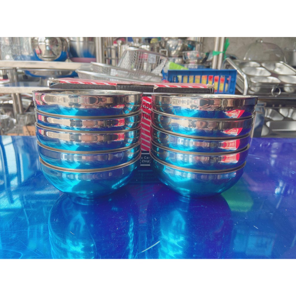 Combo 10 Chén Cơm Inox 2 Lớp