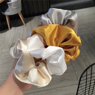 SCRUNCHIES Dây Cột Tóc Vải Lụa Mịn Phi Bóng Siêu Dày
