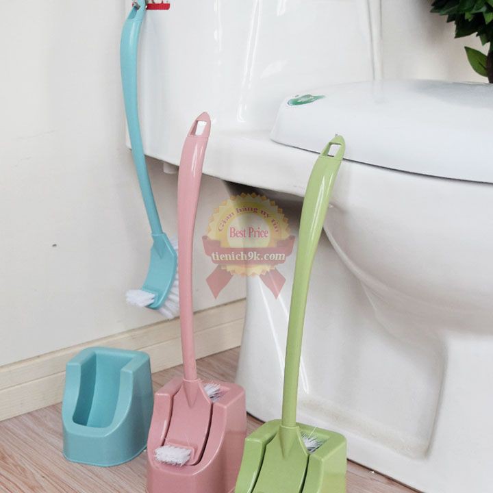 Bàn chải cọ sàn toilet 2 đầu đa năng vệ sinh bồn cầu nhà tắm cán dài