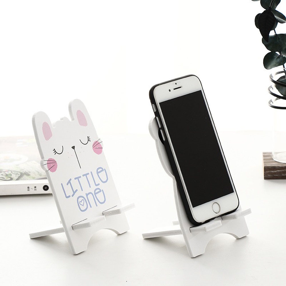 Giá đỡ điện thoại bằng gỗ hình gấu trúc/ khủng long/ mèo dễ thương chất lượng cao
