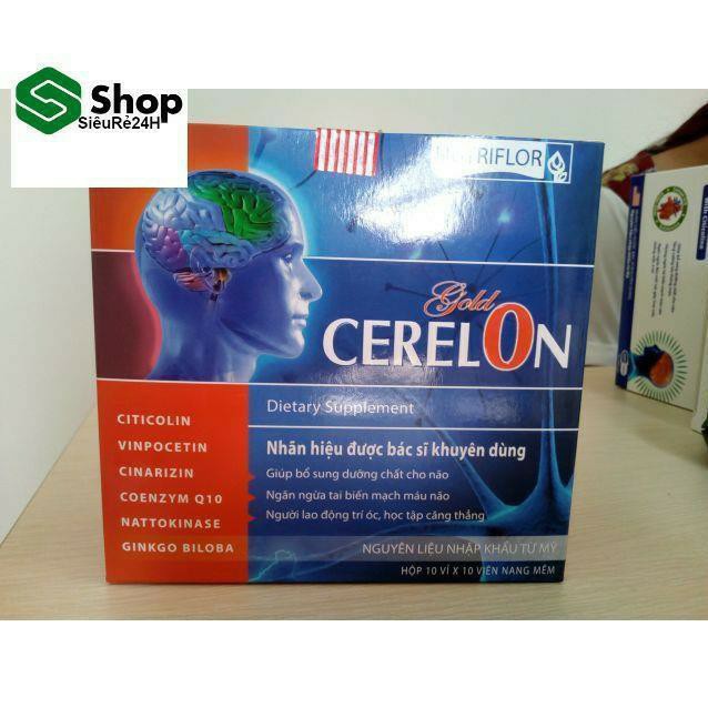 (Nhà thuốc 24h/7) Viên uống Cerelon Giúp bổ sung dưỡng chất cho não hiệu quả viên uống hoạt huyết dưỡng não 100 viên