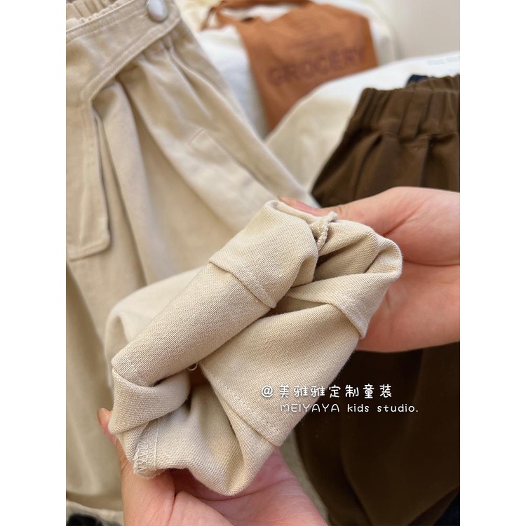 Quần Dài Cotton Dáng Rộng Phong Cách Hàn Quốc Nhật Bản Mới 2022 Cho Bé Trai
