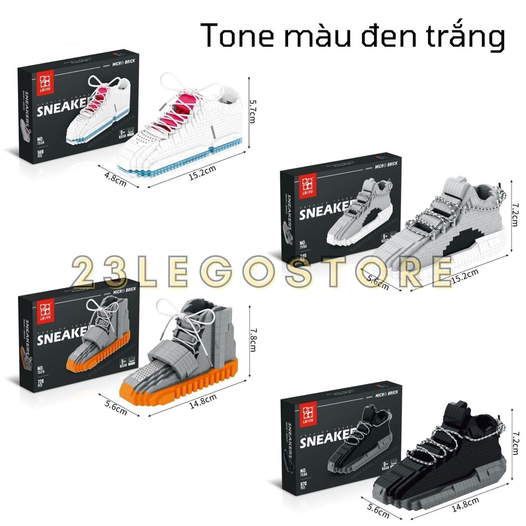 Bộ đồ chơi lắp ghép Giày thể thao Sneakers Yeezy mini cực ngầu, Đồ chơi lắp ráp giày Sneakers Yezzy