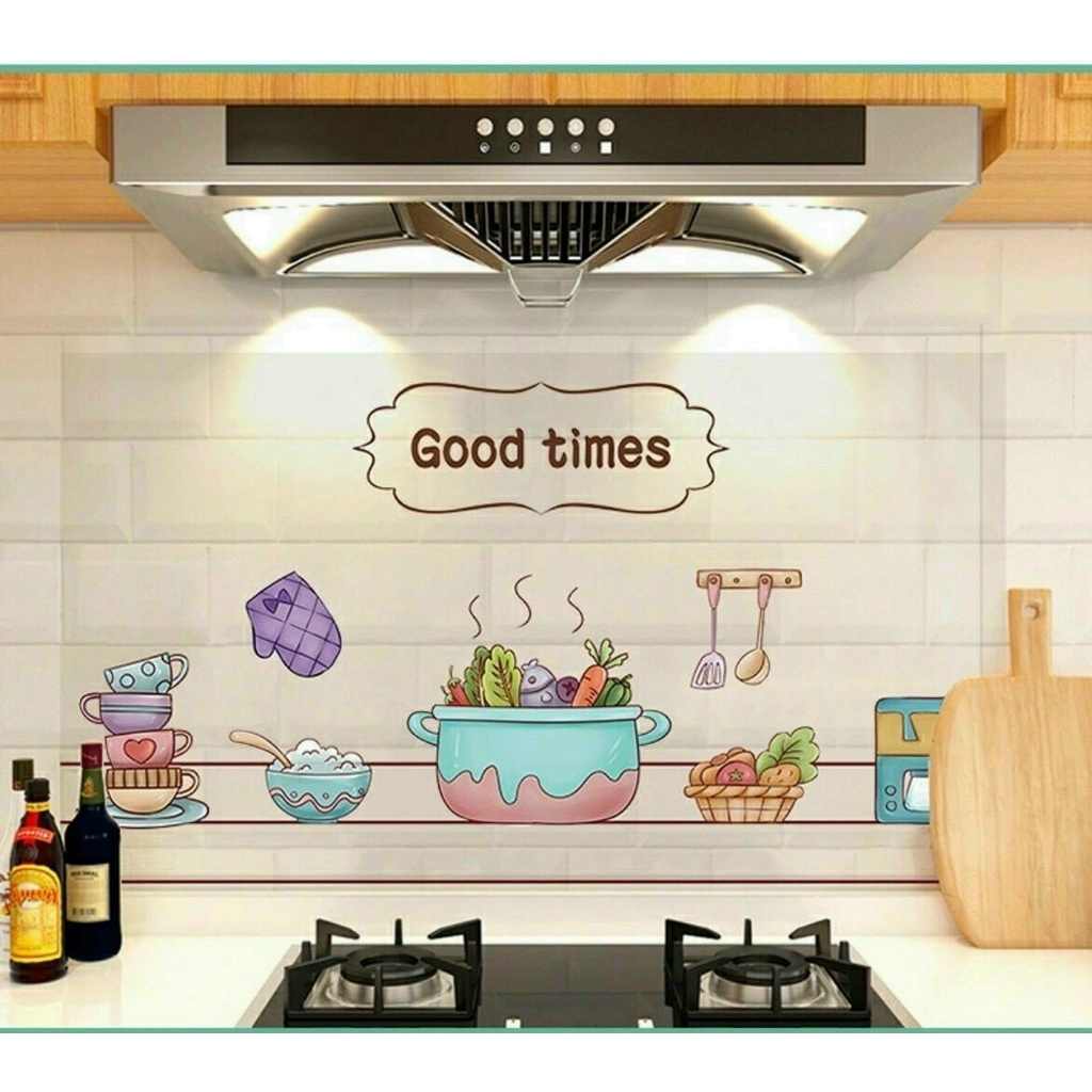 Giấy Dán Tường Bếp Cách Nhiệt Chống Dầu Mỡ, Chịu Nhiệt - Decal Dán Bếp 3D Họa Tiết Kích Thước 90x60cm