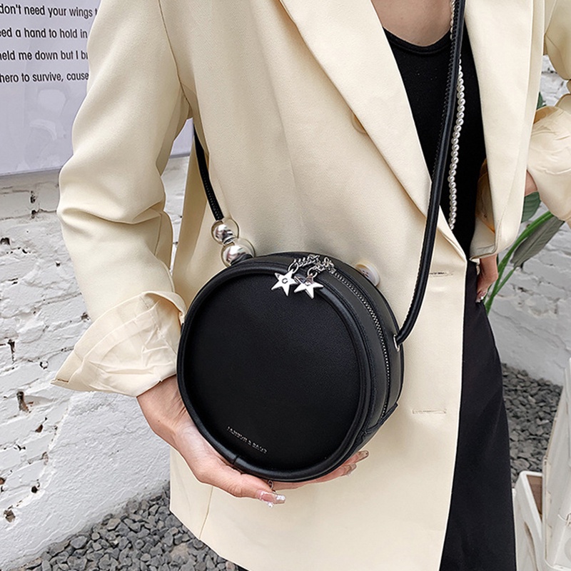 Túi đeo chéo IELGY cỡ nhỏ hình tròn phong cách đơn giản dễ phối đồ thời trang cho nữ