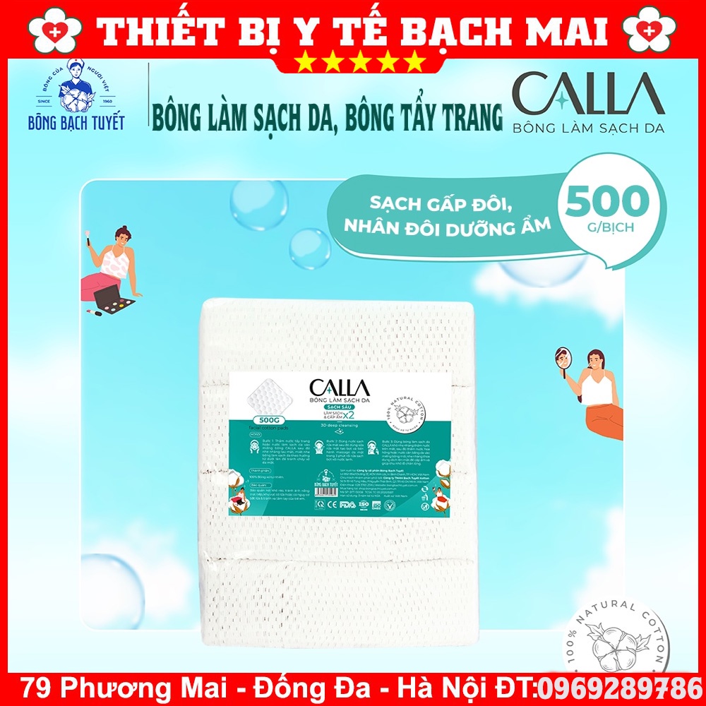 Bông Tẩy Trang, Bông Làm Sạch Da, Bông Bạch Tuyết CALLA 500Gam