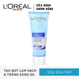 Sữa rửa mặt tạo bọt siêu mịn làm sạch sâu L'Oreal Paris White Perfect Extraordinary Whip