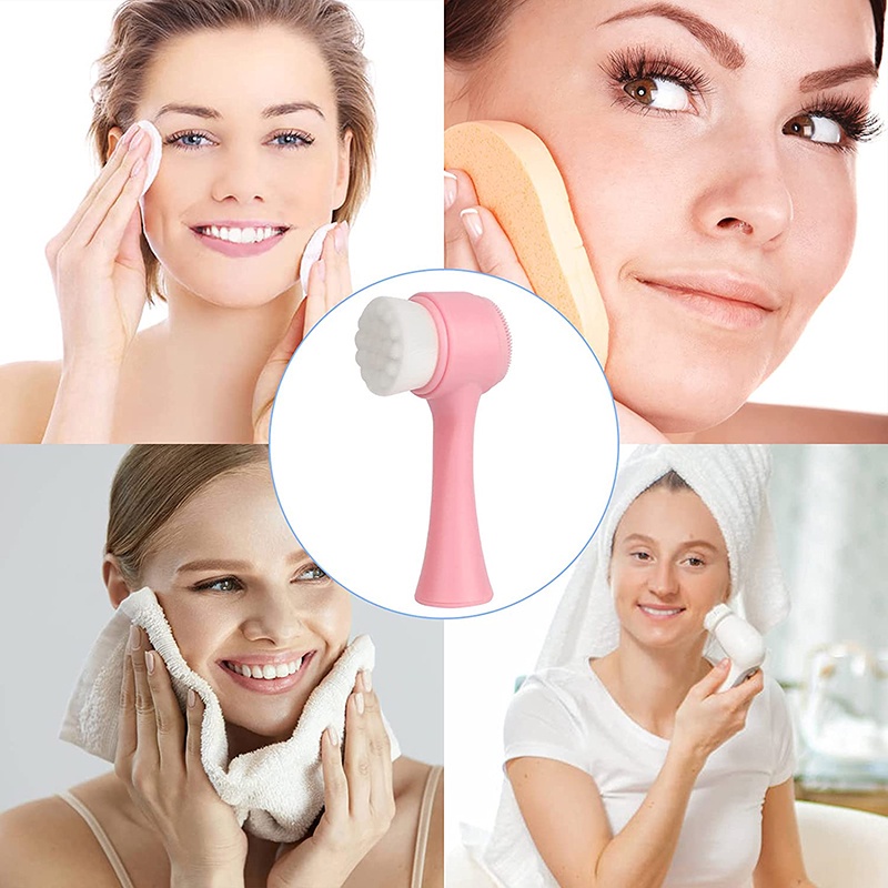 Cọ Rửa Mặt Silicone Hai Mặt Làm Sạch Lỗ Chân Lông Mát Xa Cơ Thể JP5