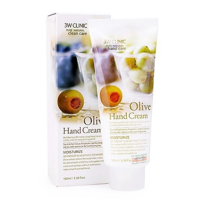 Kem Dưỡng Da Tay 3W Clinic Hand Cream Hàn Quốc, Tuýp 100ml, Giúp Da Trắng Sáng Mịn Màng