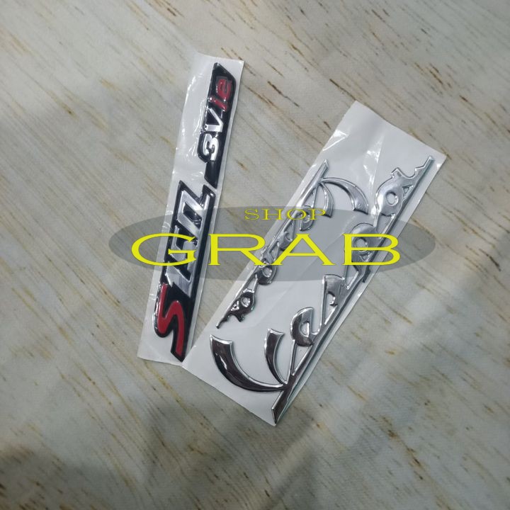Decal, tem nổi chữ Vespa S150 3V ie xi bóng màu Bạc - SPG-DGtem