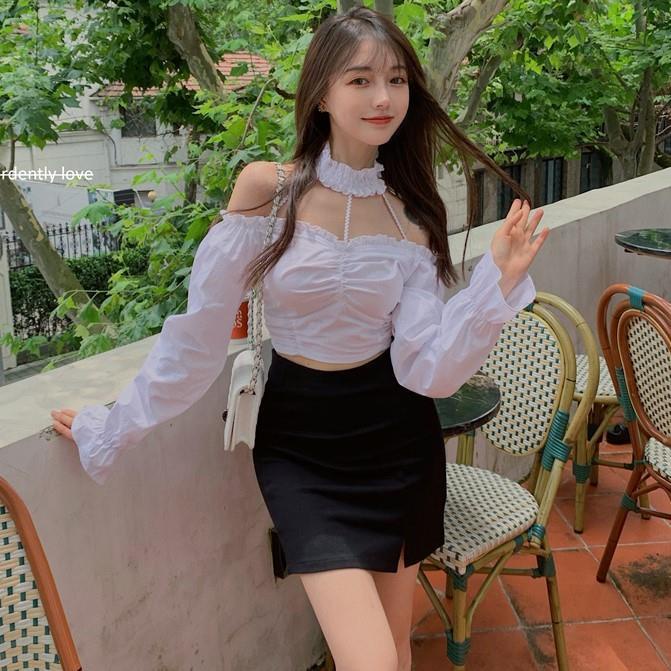 Áo thun tay dài trễ vai thời trang dành cho nữ mới