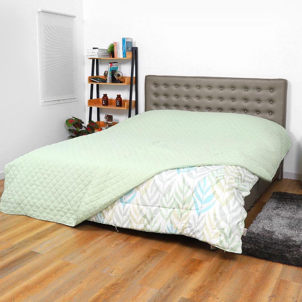 HomeBase HLS Bộ chăn ga giường 6 món bằng Microfiber SEASON W183xD31xH198 Cm màu xanh lá