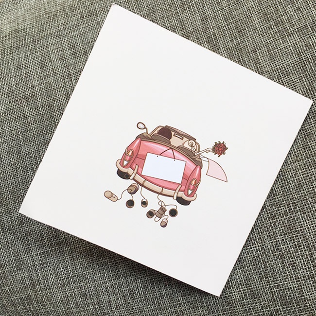 Thiệp vuông gấp Chúc Mừng Đám Cưới - Happy Wedding thiệp ghi lời chúc, trang trí hộp quà