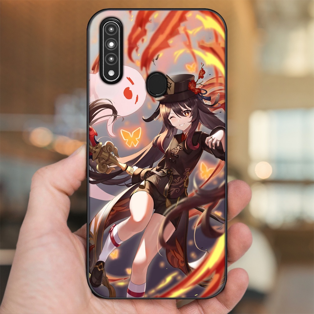 Ốp lưng Oppo A31, A8 viền đen in hình Hutao Genshin Impact