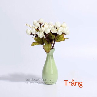 Chùm hoa hồng bi lụa - Hoa giả siêu đẹp
