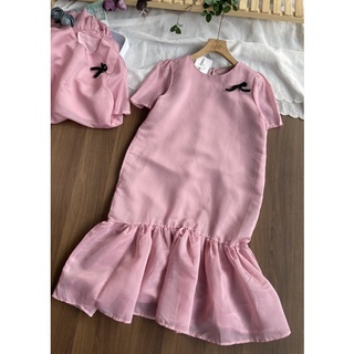 Đầm tơ đuôi cá 2 lớp dáng suông