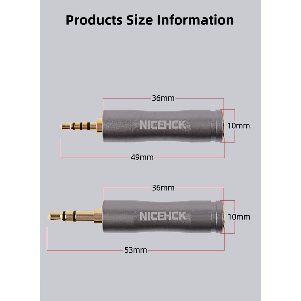 Giắc Cắm Chuyển Đổi Tai Nghe Âm Thanh HIFI Bằng Đồng Mạ Vàng 4.4mm Sang 3.5mm 2.5mm