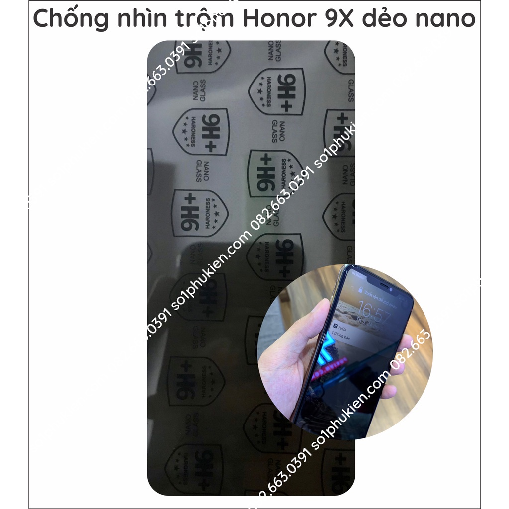 Dán cường lực chống nhìn trộm Honor 7S / 7A / 7C / 8X / 8A / 9X dẻo nano