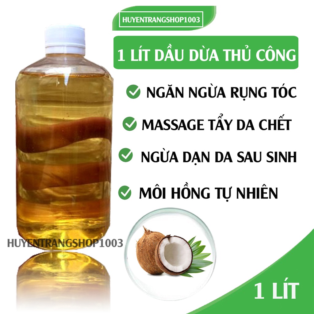 [SỈ, LẺ] 1 lít dầu dừa nấu thủ công