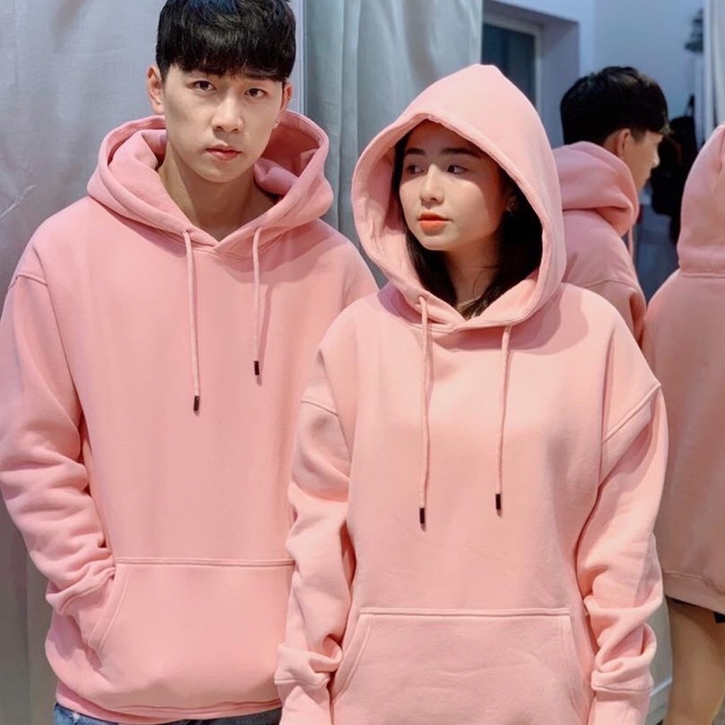 Áo Hoodie basic - khoác nỉ trơn trần bông 2 lớp, form unisex nam nữ - KNT01 -nhung