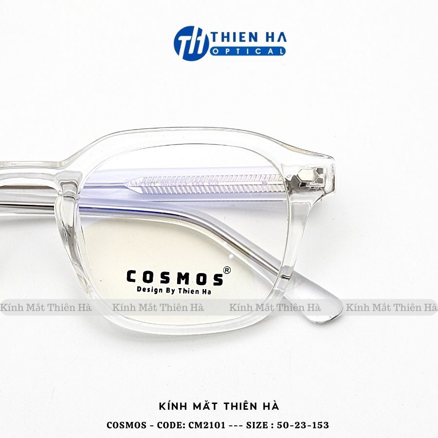 Gọng kính tròn nam nữ Thiên Hà Optical nhựa Acetate cốt thép chắc chắn cá tính ôm mặt phù hợp độ cận cao COSMOS CM2101