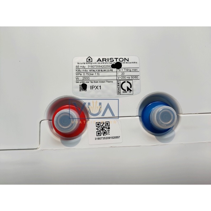 Bình Nóng Lạnh Gián Tiếp Ariston Slim 20L Ngang Vitaly Hàng Chính Hãng