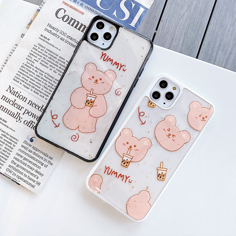 Ốp lưng iphone Bear Yummy viền màu 5/5s/6/6plus/6s/6splus/7/7plus/8/8plus/x/xr/xs/11/12/pro/max/plus/promax | BigBuy360 - bigbuy360.vn