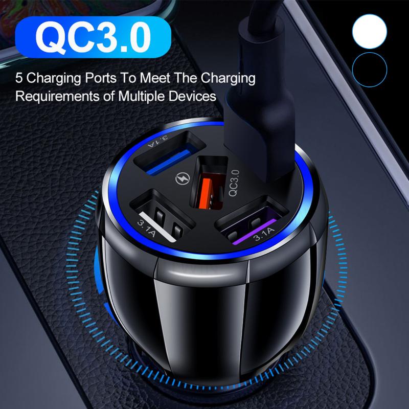 Tẩu Sạc Điện Thoại 5 Cổng USB 15A Cho Xe Hơi/Xe Tải/Xe Tải/SUV