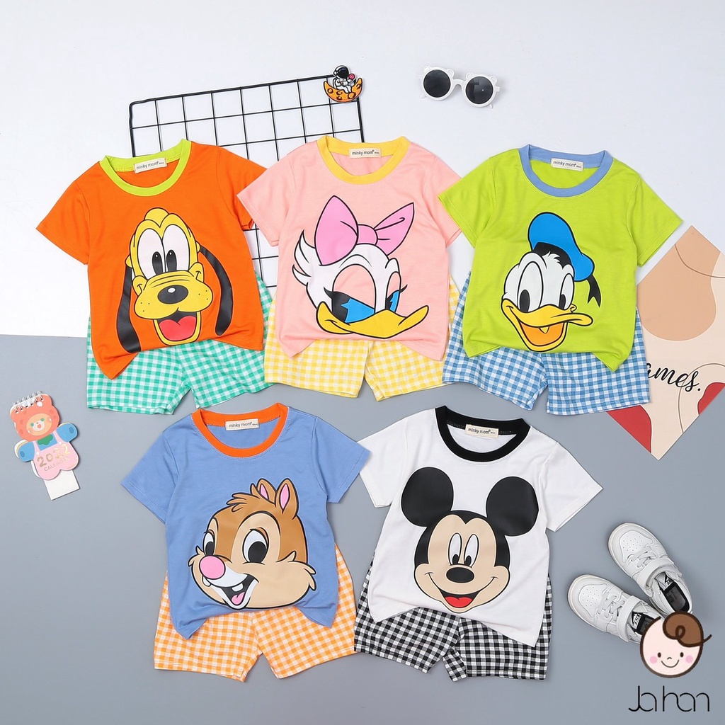 Bộ cộc tay cho bé 💖 Bộ cộc tay DISNEY cho bé trai bé gái 💖 chất thun lạnh cao cấp siêu mềm siêu mát