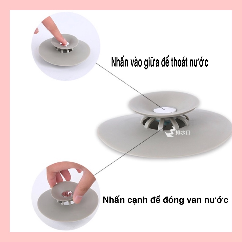 [Mới] Dụng cụ giữ nước bồn rửa chén có lỗ thoát - Nắp đậy bồn rửa chén, cống thoát nước bằng silicon 2 trong 1 tiện lợi