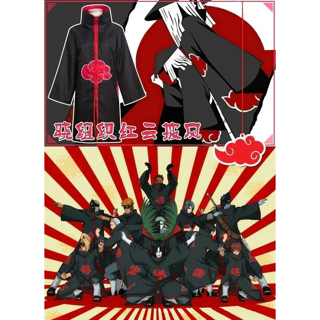 Áo khoác Akatsuki cosplay Itachi hóa trang anime Naruto (Aries Cos)