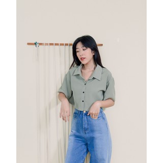 [Mã BMTTC60K giảm đến 60K đơn 50K] Áo Sơ mi croptop LEO's