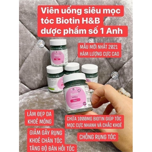 Viên uống mọc tóc Biotin Holland and Barret 1000mg