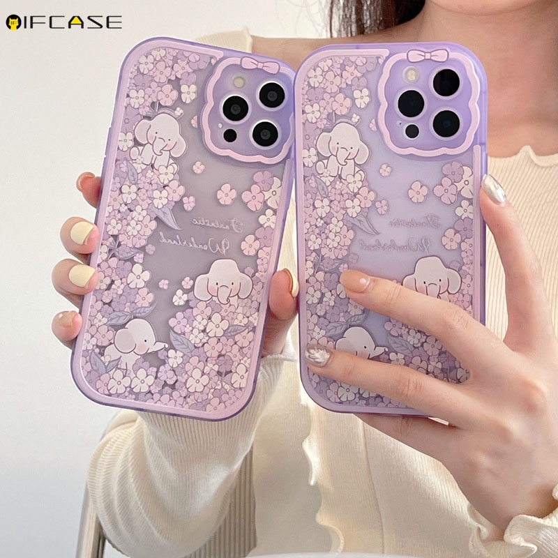 Ốp Điện Thoại Trong Suốt Chống Sốc In Hình Hoạt Hình Thắt Nơ Cho iPhone 13 12 11 Pro Max XS Max XR X