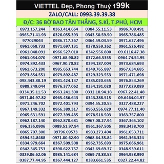 VIETTEL 10 SỐ ĐẦU 09 NHẬN ƯU ĐÃI CỰC SỐC TỪ NHÀ MẠNG, HƯỞNG CÁC GÓI V120,V120Z, F90,F70... T05